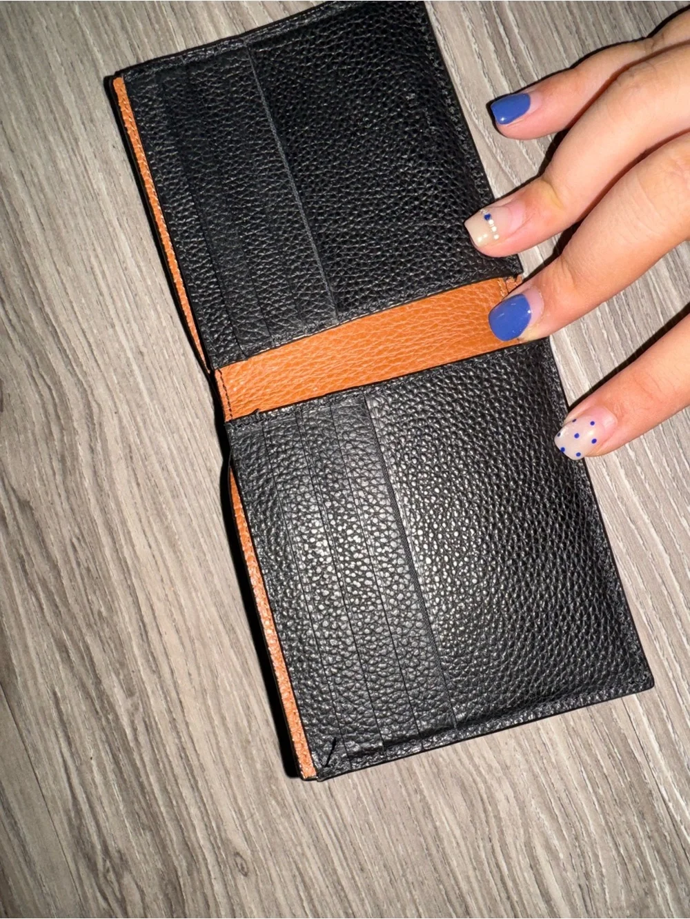 Coach Black Pebbled Leather Bi-Fold Card Wallet